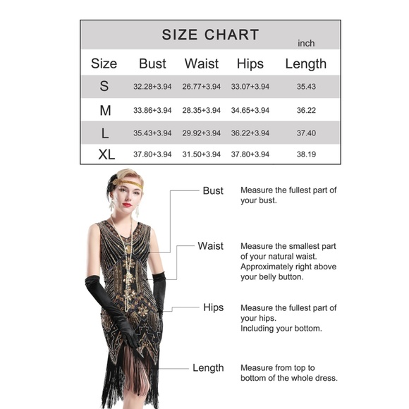 Black and Green glass beaded Fringe Flapper Dress - Picture 8 of 8